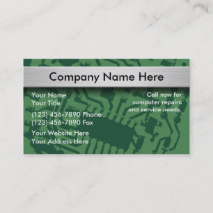 Cartes de visite pour la réparation d'ordinateurs