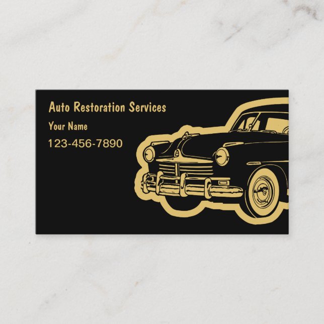 Cartes de visite pour la restauration automobile (Devant)