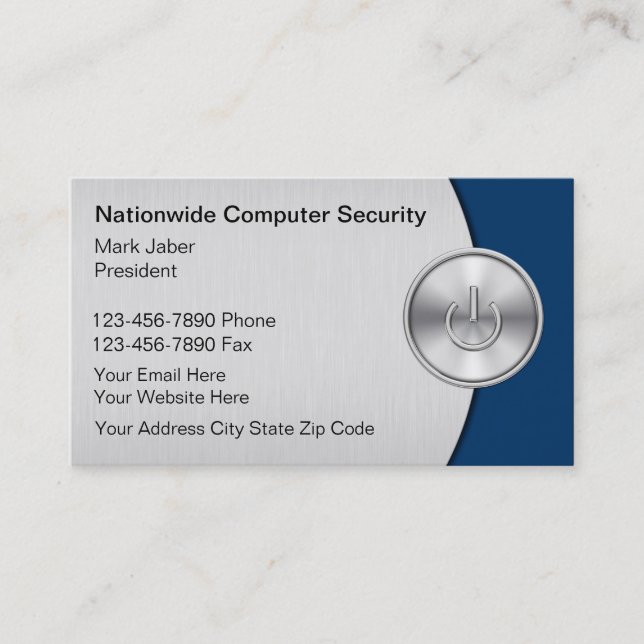 Cartes de visite pour la sécurité informatique (Devant)