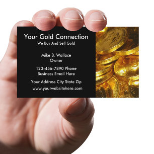 Cartes de visite pour l'achat et la vente d'or