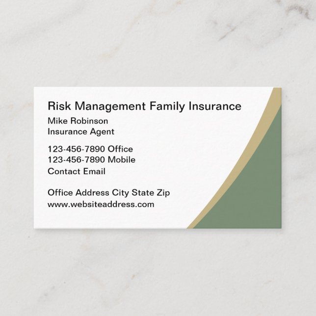 Cartes de visite pour l'assurance de gestion des r (Devant)