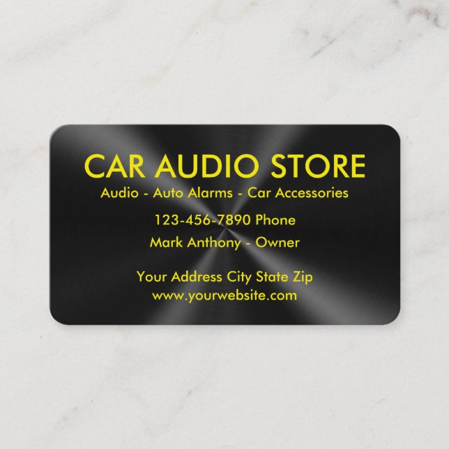 Cartes de visite pour l'audio automobile (Devant)