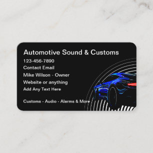 Cartes de visite pour l'audio automobile et la per
