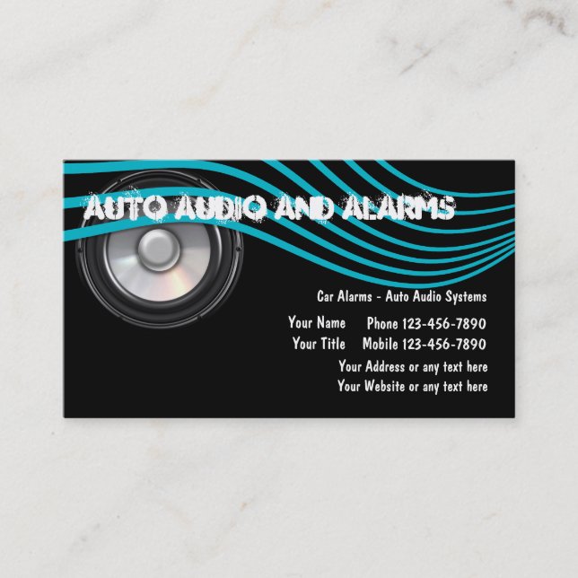 Cartes de visite pour l'audio automobile et les al (Devant)