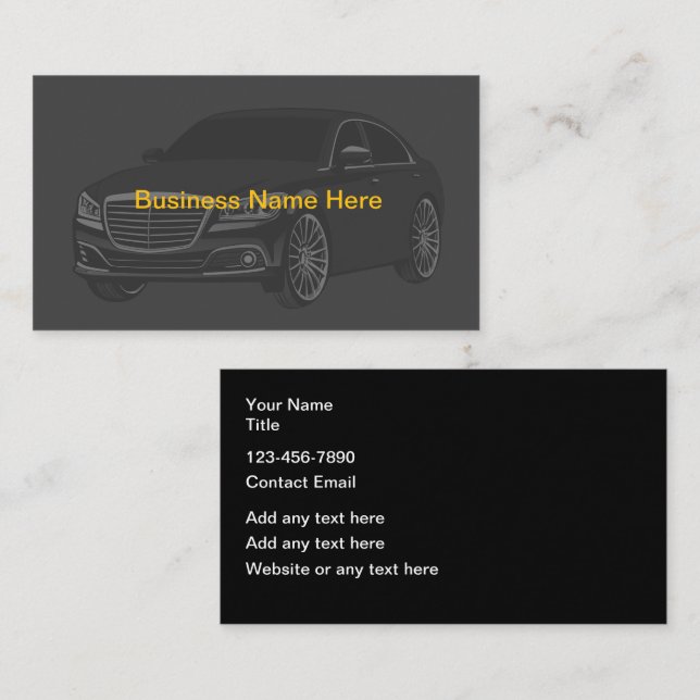 Cartes de visite pour l'automobile Nouvelle concep (Devant / Derrière)