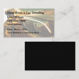 Cartes de visite pour lavage de voiture à la main 
