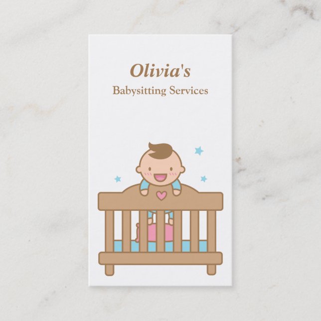 Cartes de visite pour le gardiennage de bébé garço (Devant)