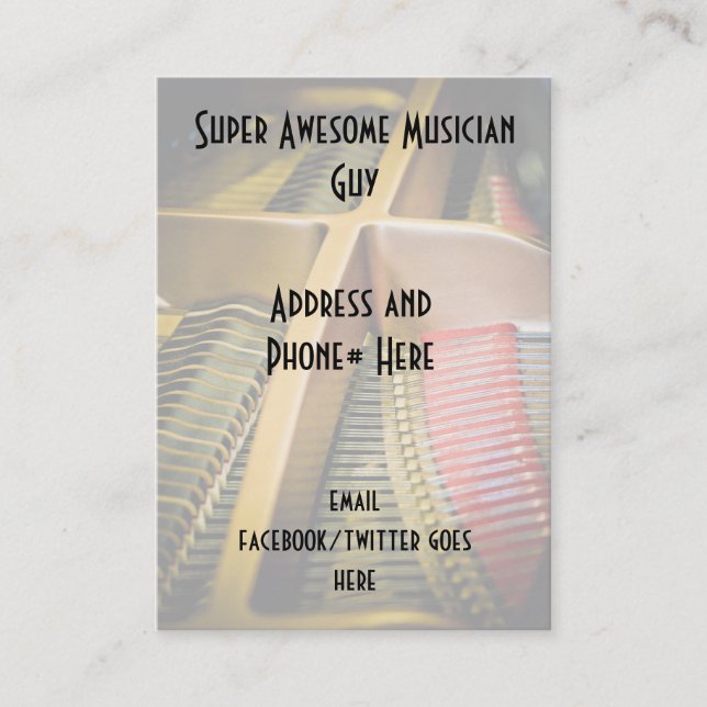 Cartes de visite pour le musicien (Devant)