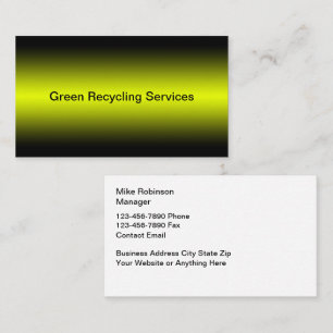 Cartes de visite pour le service de recyclage vert