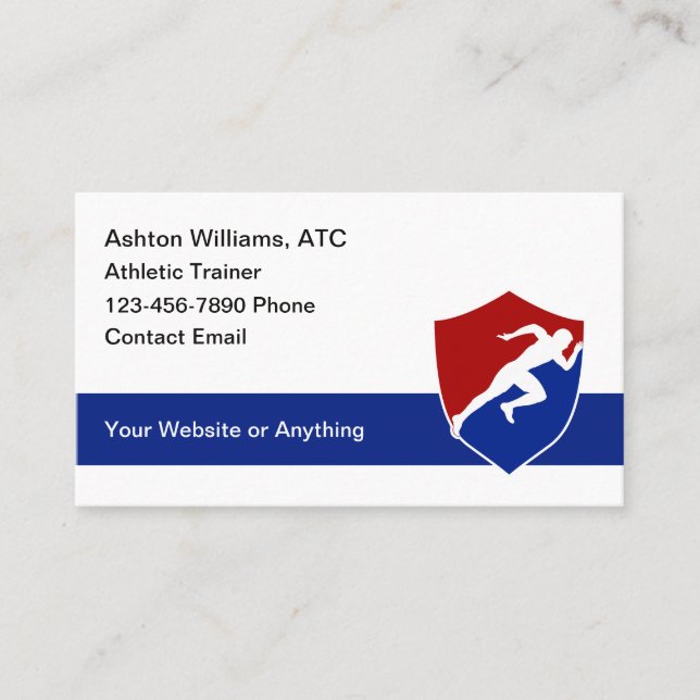 Cartes de visite pour le thème athlétique (Devant)