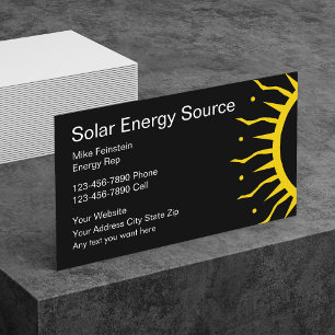 Cartes de visite pour l'énergie solaire