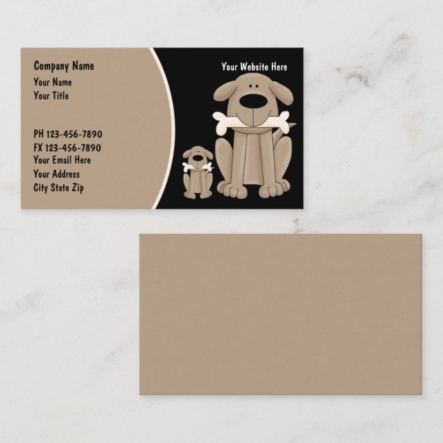 Cartes de visite pour l'entraînement de chiens (Devant / Derrière)