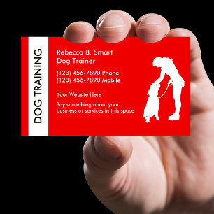 Cartes de visite pour l'entraînement de chiens