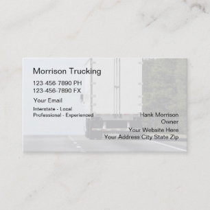 Cartes de visite pour l'entreprise de camionnage