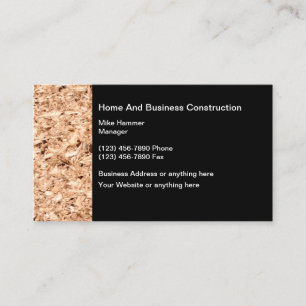 Cartes de visite pour l'entreprise de construction