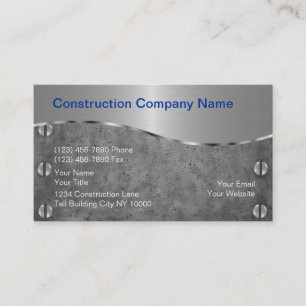 Cartes de visite pour l'entreprise de construction