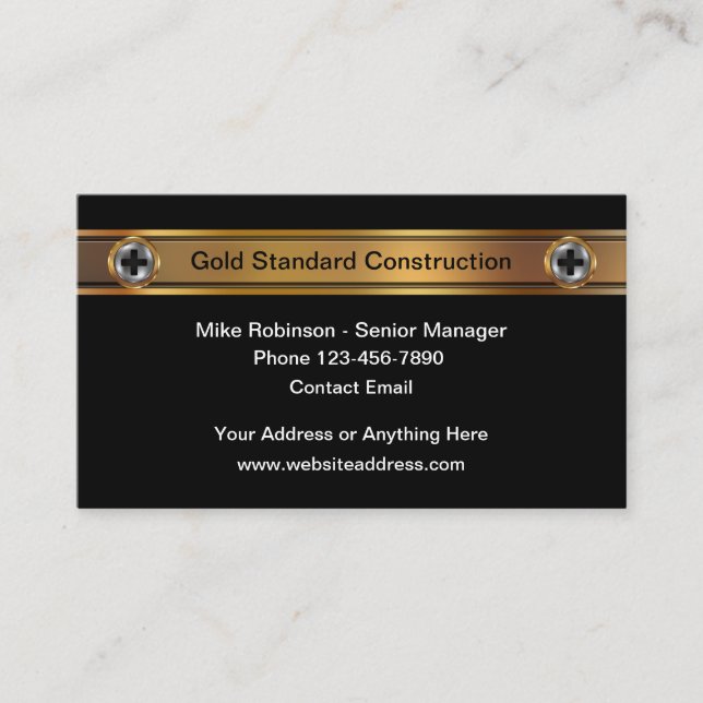 Cartes de visite pour l'entreprise de construction (Devant)
