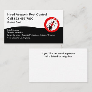 Cartes de visite pour l'entreprise de lutte contre