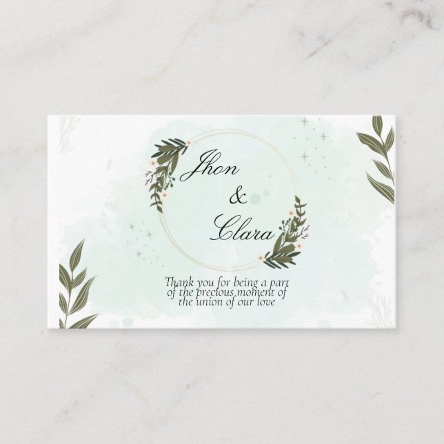 cartes de visite pour les proches (Devant)