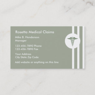 Cartes de visite pour les réclamations médicales