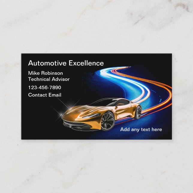 Cartes de visite pour les services automobiles les (Devant)