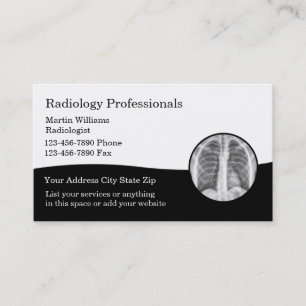Cartes de visite pour l'imagerie médicale de radio