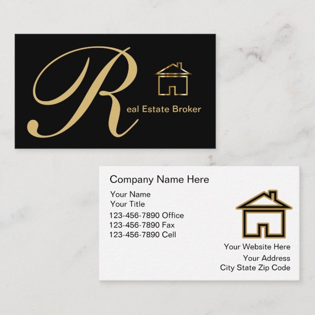 Cartes de visite pour l'immobilier (Devant / Derrière)