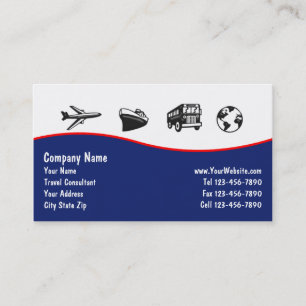 Cartes de visite pour l'industrie du voyage