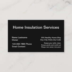 Cartes de visite pour l'isolation de la maison