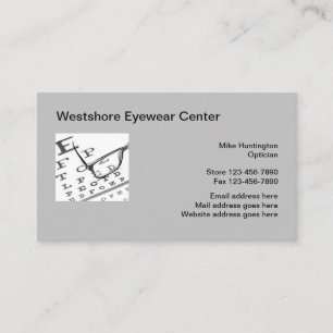 Cartes de visite pour magasin de lunettes d'optici