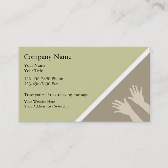 Cartes de visite pour massage (Devant)