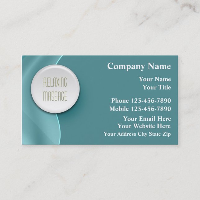 Cartes de visite pour massage (Devant)