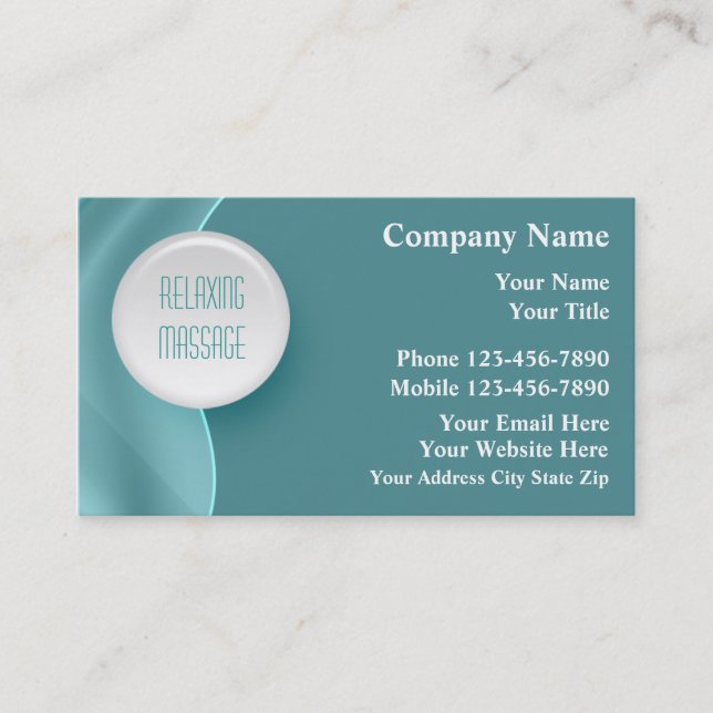 Cartes de visite pour massage (Devant)