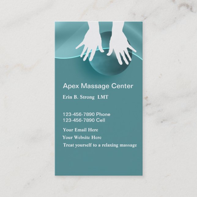 Cartes de visite pour massage (Devant)