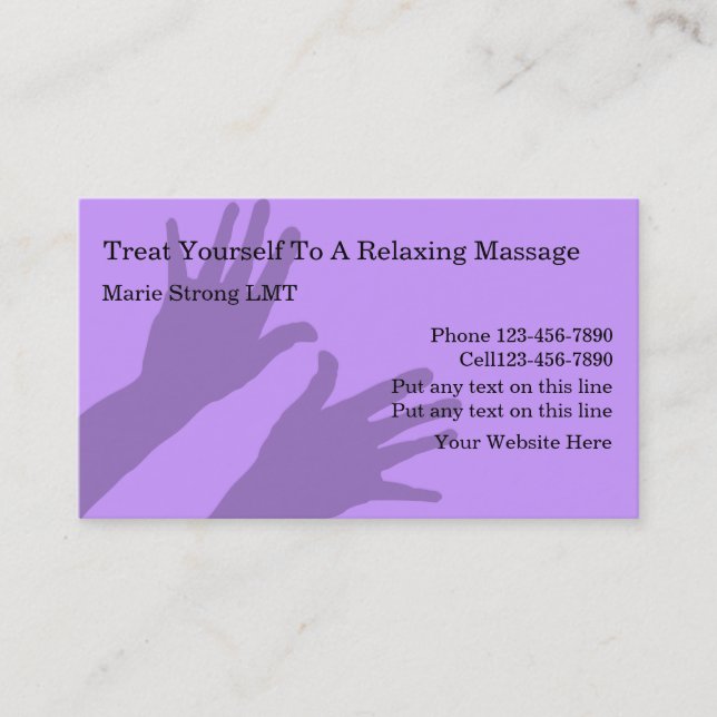 Cartes de visite pour massage (Devant)