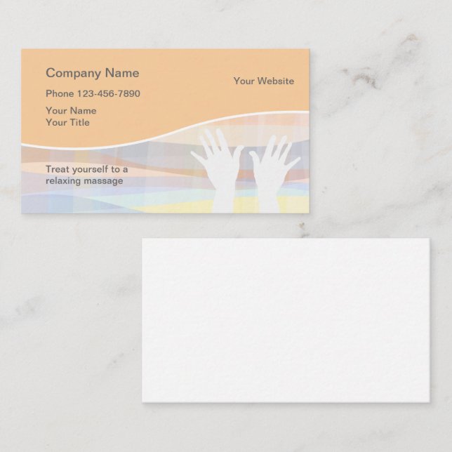 Cartes de visite pour massage (Devant / Derrière)