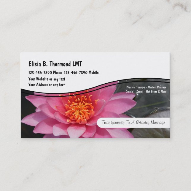 Cartes de visite pour massage (Devant)