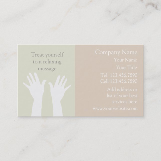 Cartes de visite pour massage (Devant)