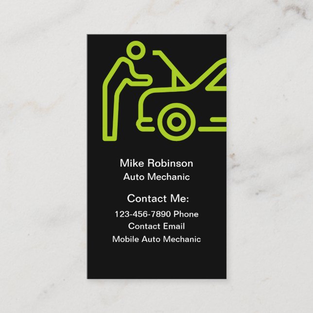 Cartes de visite pour mécanicien automobile (Devant)