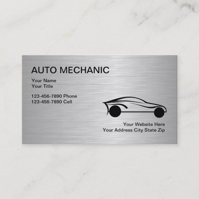 Cartes de visite pour mécanicien automobile (Devant)