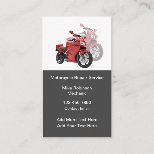 Cartes de visite pour mécanicien moto cool (Devant)