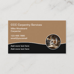 Cartes de visite pour menuisier en bois
