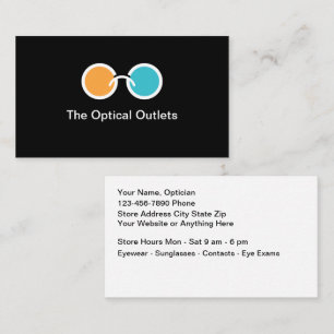 Cartes de visite pour opticien de magasin d'optiqu