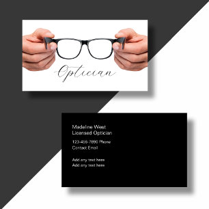 Cartes de visite pour opticien diplômé en soins oc