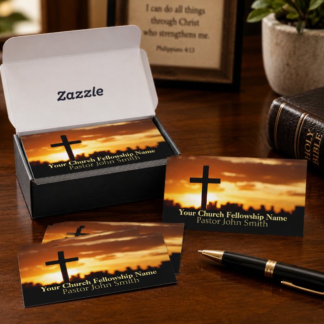 Cartes de visite pour pasteur de l'église Sunset C (Créateur téléchargé)