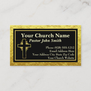 Cartes de visite pour pasteur d'église croix flora
