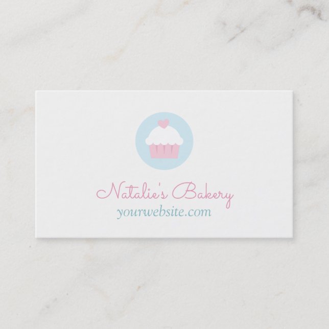 Cartes de visite pour pâtisserie Cupcake Tiny Hear (Devant)