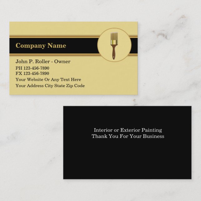 Cartes de visite pour peintre (Devant / Derrière)
