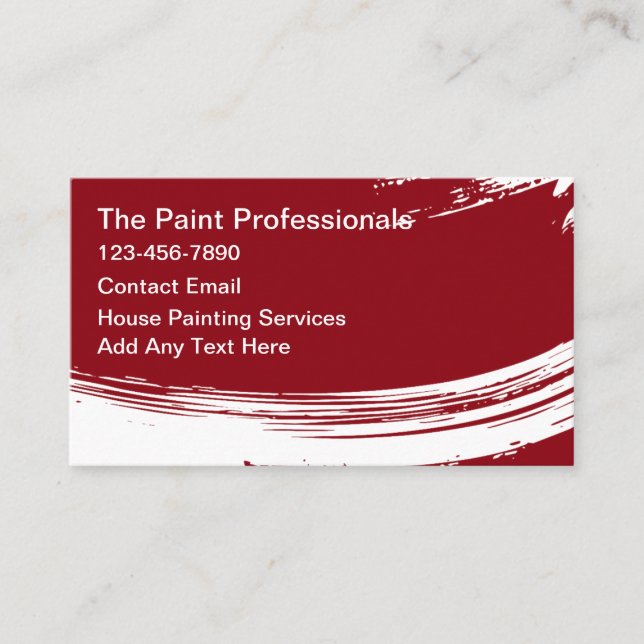 Cartes de visite pour peintre en bâtiment design m (Devant)