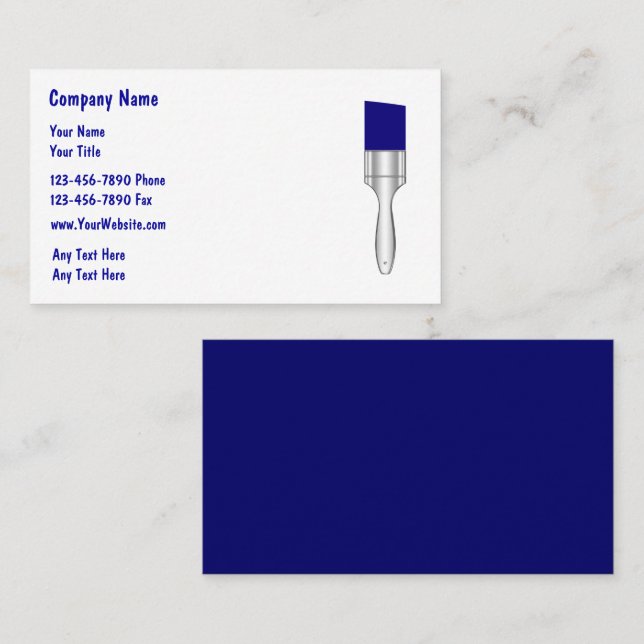 Cartes de visite pour peintre simple (Devant / Derrière)